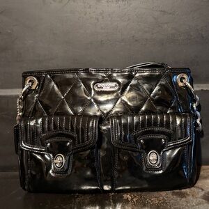 Coach Black Patent Leather Shoulder Bag